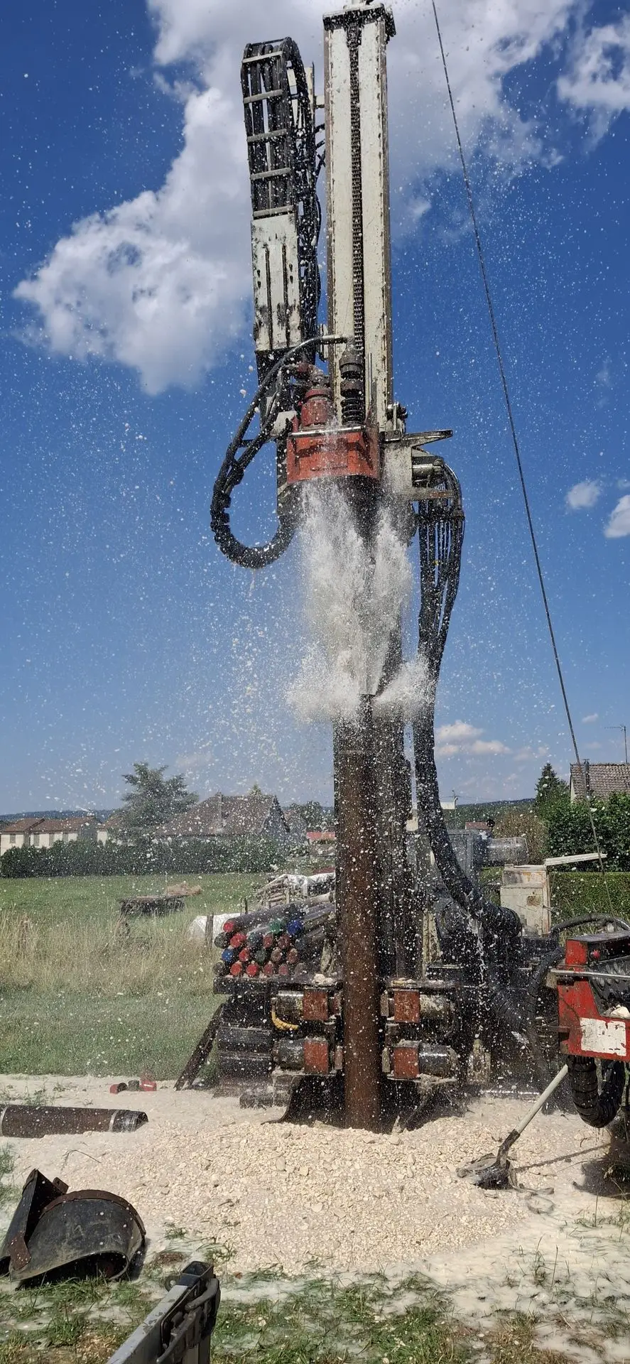 Forage de puits avec remontée d’eau